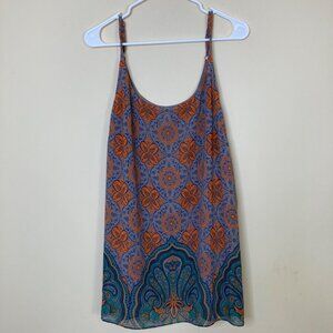 Cabi Arabesque Cami Printed Boho Tank Top Style 3082 Lined Large